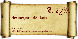 Neumeyer Ákos névjegykártya
